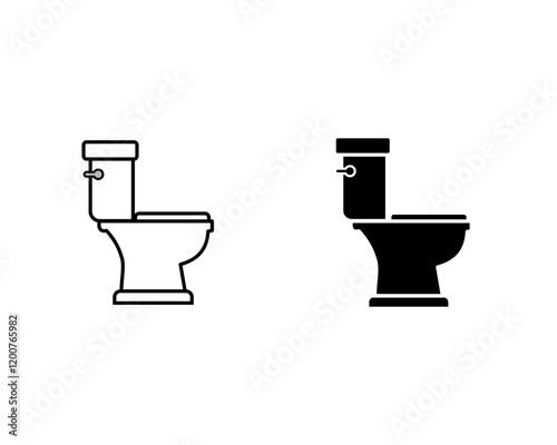 Toilet line icon bowl sanitaryware vector bathroom Bidet toilet line icon