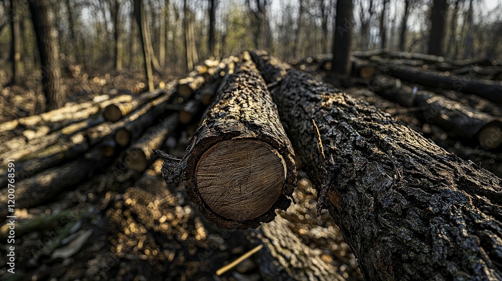Aligned tree trunks in forest showcasing nature's precision woodland nature photography close-up view environmental beauty Aligned tree trunks in forest showcasing nature's precision woodland nature photography close-up view environmental beauty