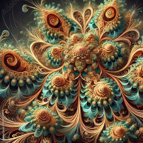 Wallpaper Mural Fractal Flora and Fauna Fusion Combining fractal patterns with o Torontodigital.ca