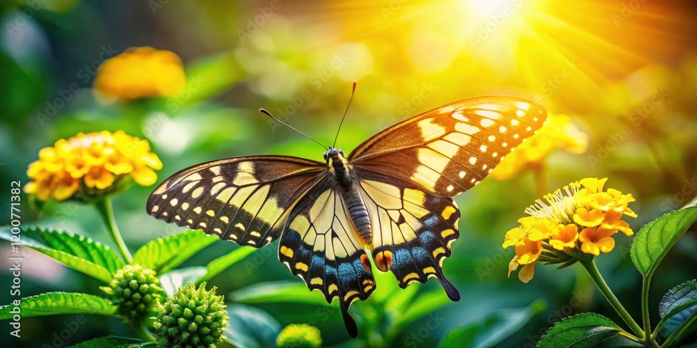 Vibrant Butterfly in Nature: Stunning Black and Yellow Colors for Nature-Themed Designs, Wildlife Photography, Colorful Insects, and Natural Beauty Vibrant Butterfly in Nature: Stunning Black and Yellow Colors for Nature-Themed Designs, Wildlife Photography, Colorful Insects, and Natural Beauty