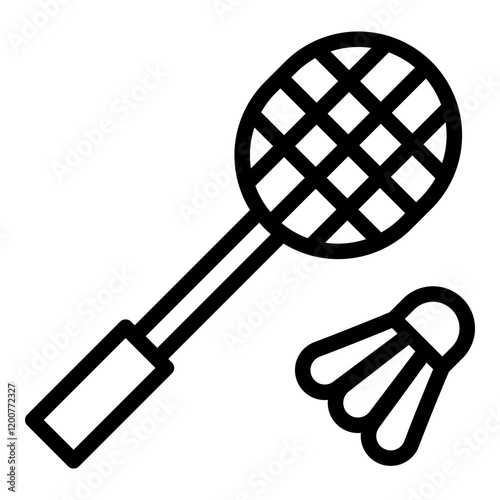 Badminton icon. Vector line icon