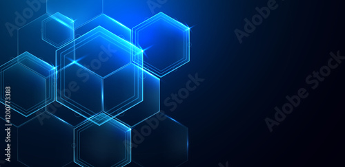 Abstract digital polygon blue futuristic background vector