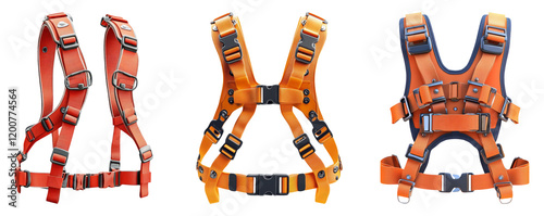 Adjustable Safety Harnesses Isolated on Transparent Background photo