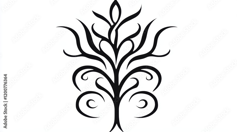 Elegant Black Floral Design, Abstract Tree Tattoo Art Elegant Black Floral Design, Abstract Tree Tattoo Art