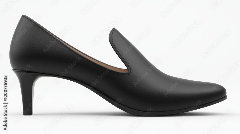 Obraz premium Elegant Black High Heel Pointed Toe Slip On Shoe