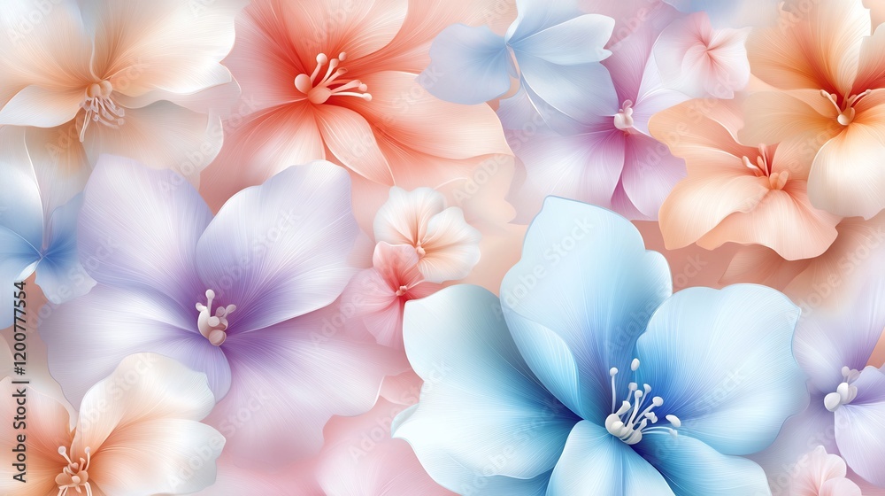 Pastel Dream: A Serene Floral Tapestry Pastel Dream: A Serene Floral Tapestry