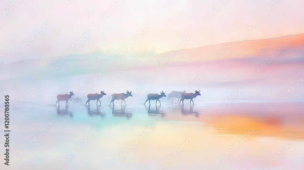 Graceful Creatures in Shallow Reflections Graceful Creatures in Shallow Reflections