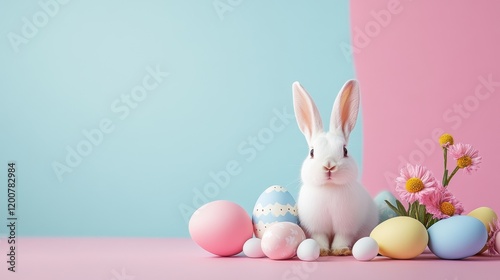 cute minimalisic happy easter banner photo