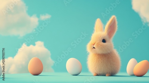 cute minimalisic happy easter banner photo