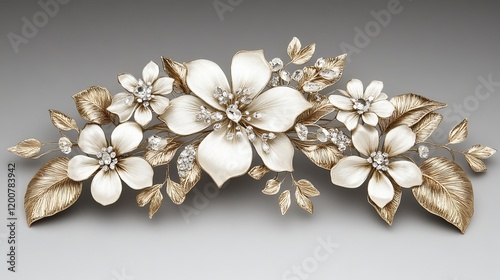 Elegant Floral Hairpiece with Crystal Accents