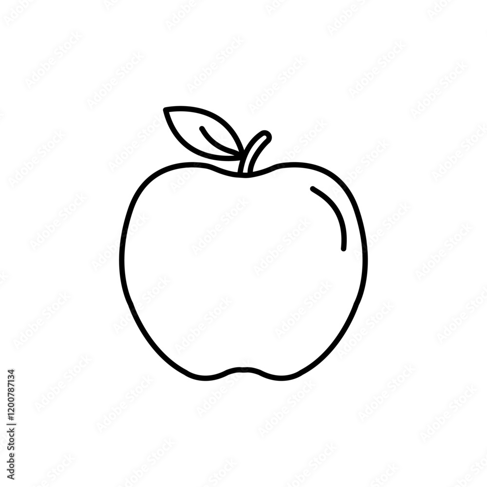 Apple icon Flat isolated outline sign Apple icon Flat isolated outline sign
