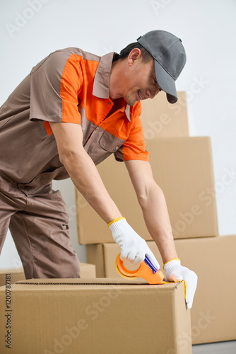 Movers packing for clients