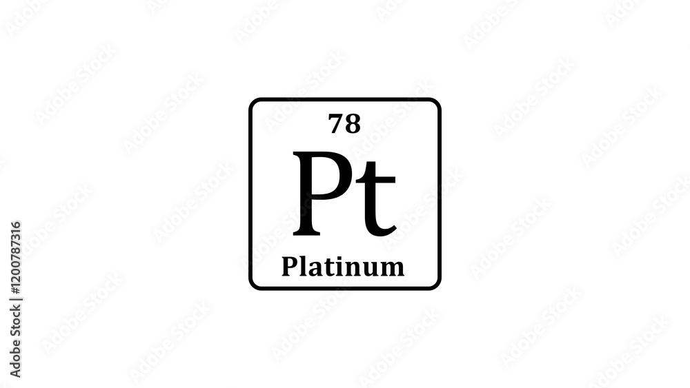 78 Number Platinum molecule icon illustration, on white screen background. 78 Number Platinum molecule icon illustration, on white screen background.