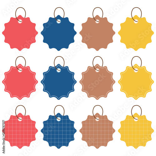 Tag vector illustration on white background. Blank label for writing price or content decoration.