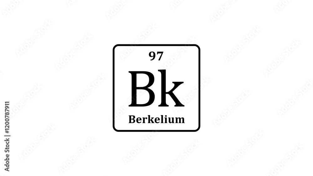 97 Number Berkelium molecule icon white background 4k illustration. 97 Number Berkelium molecule icon white background 4k illustration.