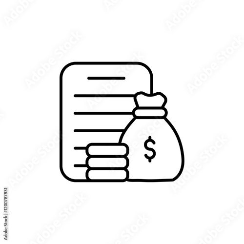 Budget icon set Flat isolated outline sign