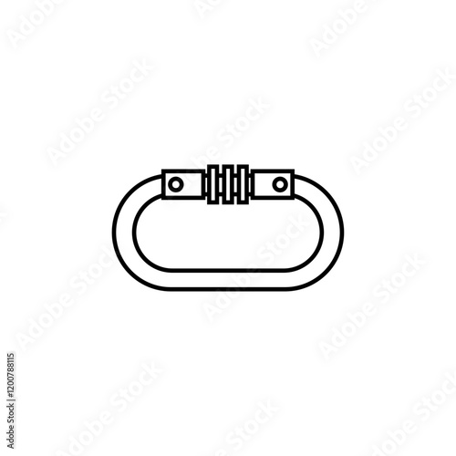 Carabiner icon Flat isolated outline sign