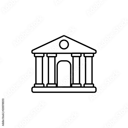 City Hall icon Flat isolated outline sign