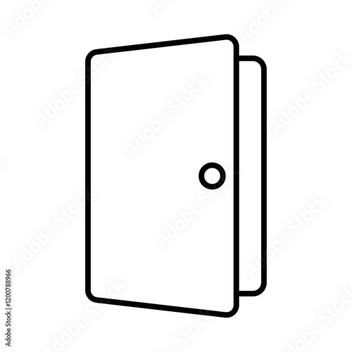 Door icon Flat isolated outline sign