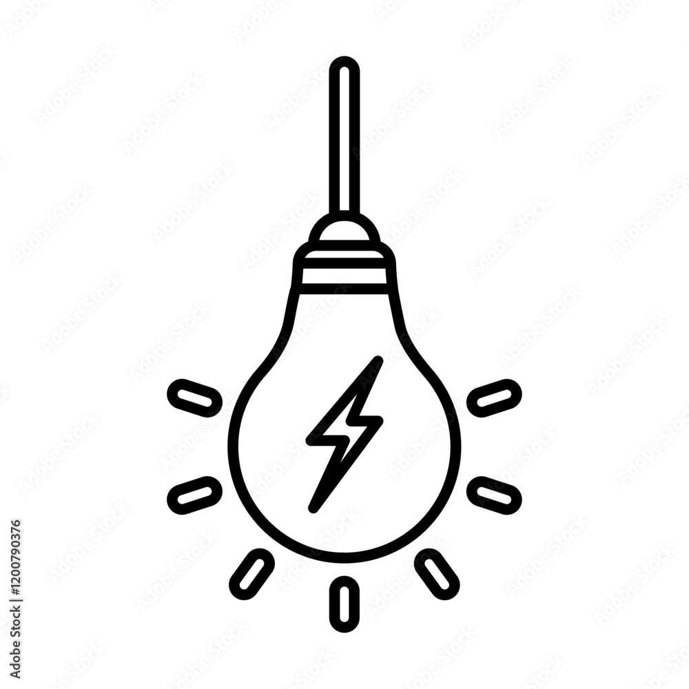 Light Bulb icon Flat isolated outline sign Light Bulb icon Flat isolated outline sign