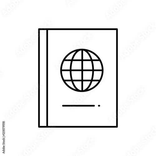Passport icon Flat isolated outline sign