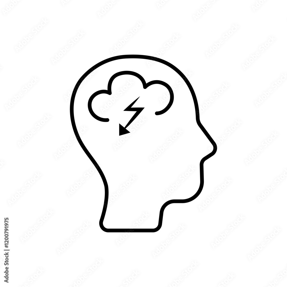Set of Brainstorming icons Flat isolated outline sign Set of Brainstorming icons Flat isolated outline sign