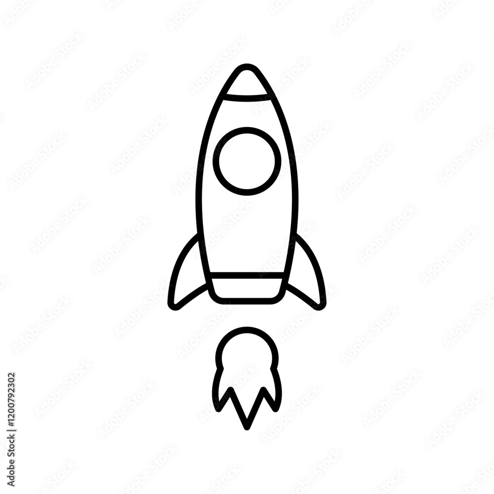Set of Rocket icons. Flat isolated outline sign Set of Rocket icons. Flat isolated outline sign
