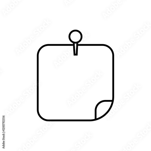 Set of Sticky Note Flat isolated outline sign