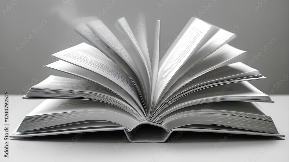 Book is open to a page with a white background Book is open to a page with a white background