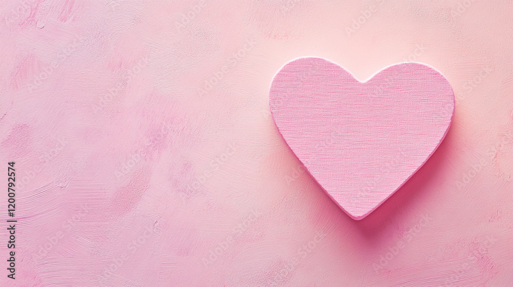 Papercraft figure of pink heart top view on soft background for valentines day Papercraft figure of pink heart top view on soft background for valentines day