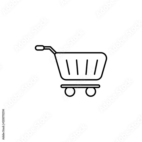 Shopping Cart icon set Flat isolated outline sign