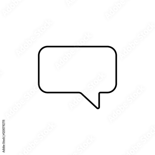 Speech bubble icon Flat isolated outline sign
