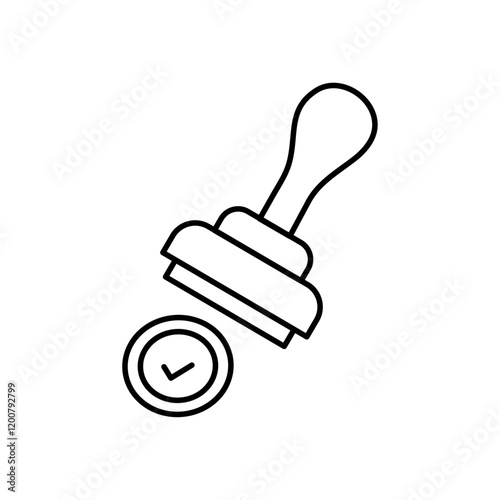 Stamp icon Flat isolated outline sign