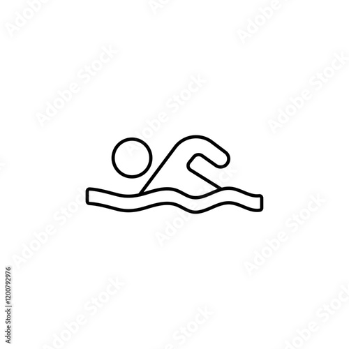 Swimming icon Flat isolated outline sign