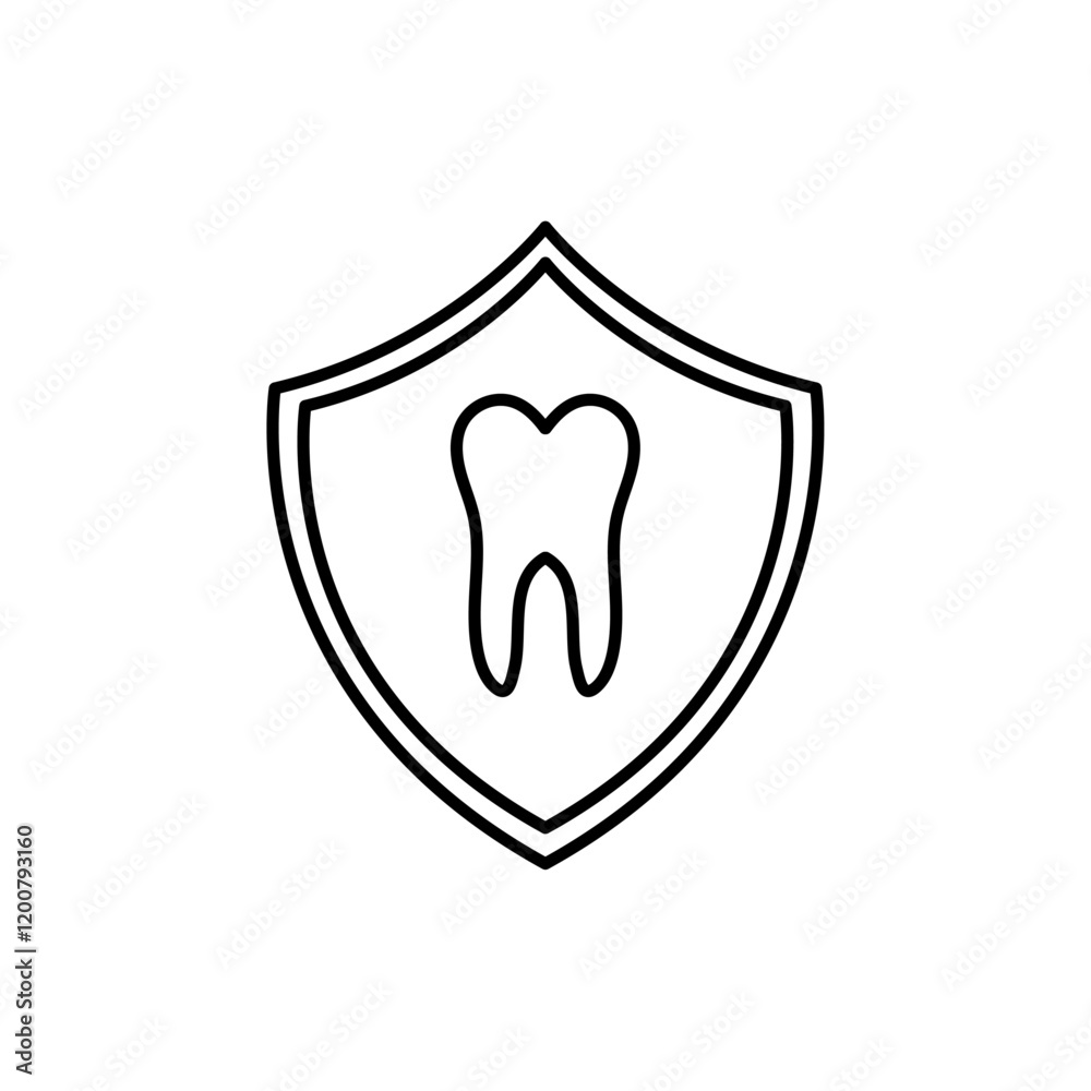 Tooth icon Flat isolated outline sign Tooth icon Flat isolated outline sign