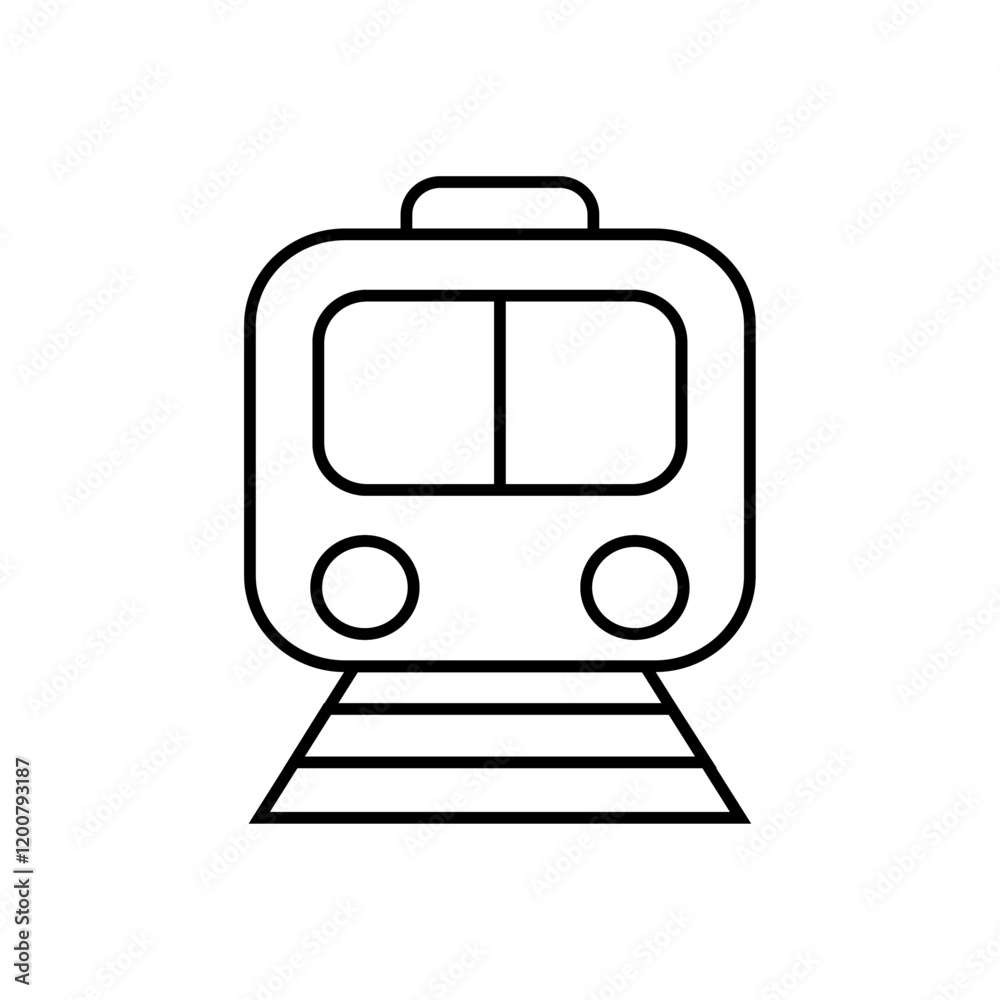 Train icon Flat isolated outline sign Train icon Flat isolated outline sign
