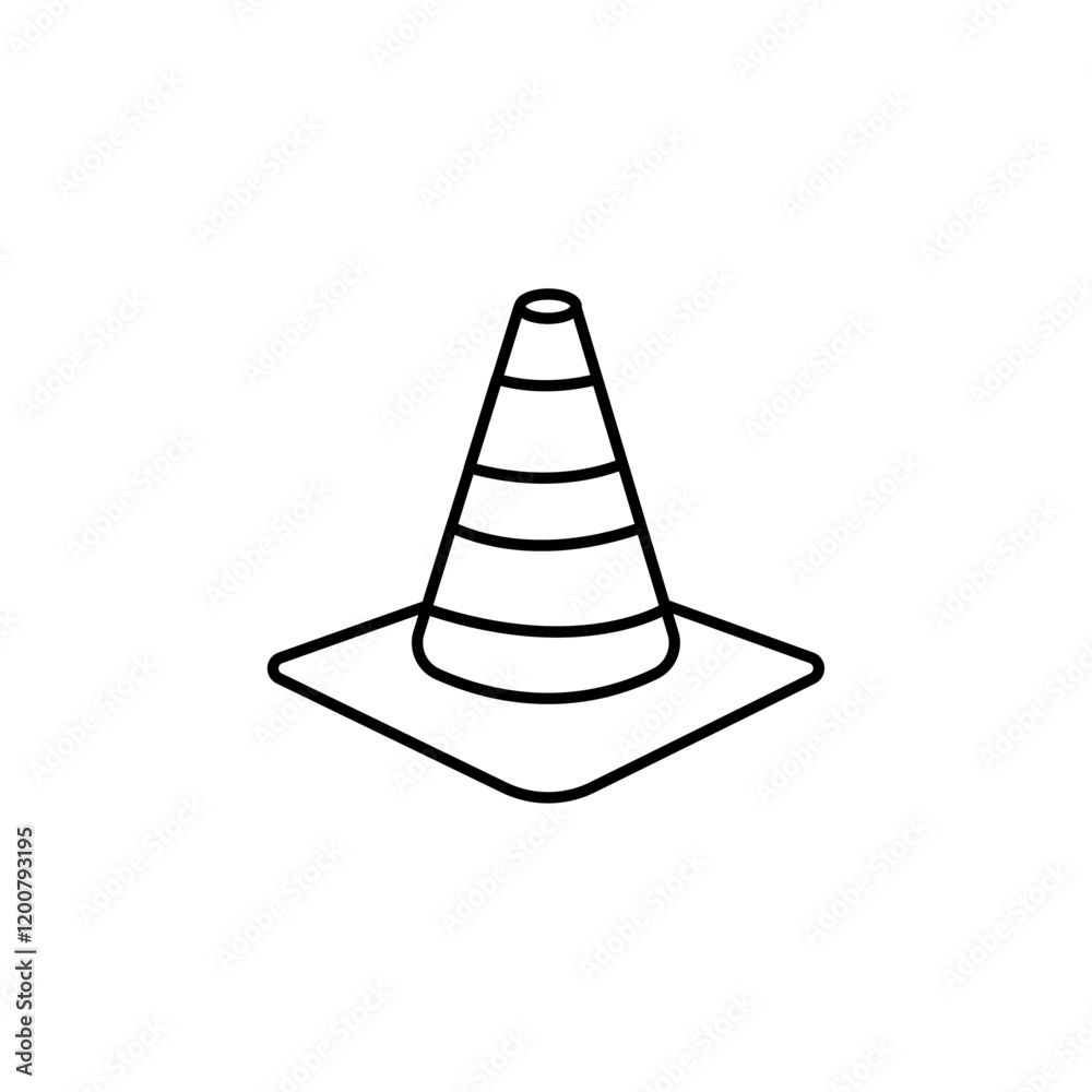 Traffic Cone icon Flat isolated outline sign Traffic Cone icon Flat isolated outline sign