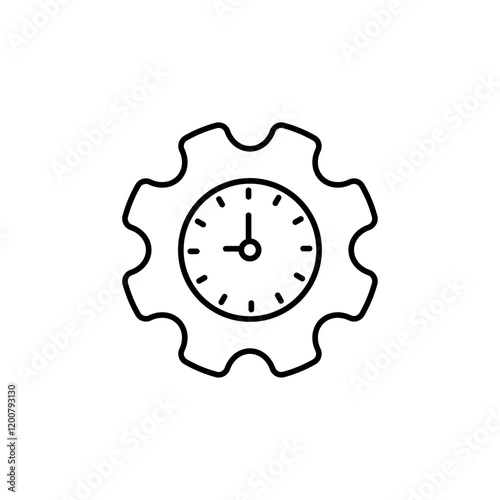 Time Management icon Flat isolated outline sign