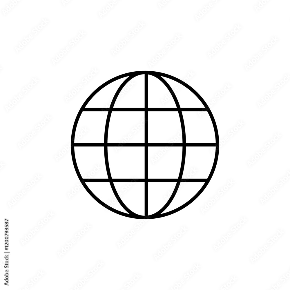 Worldwide icon Flat isolated outline sign Worldwide icon Flat isolated outline sign