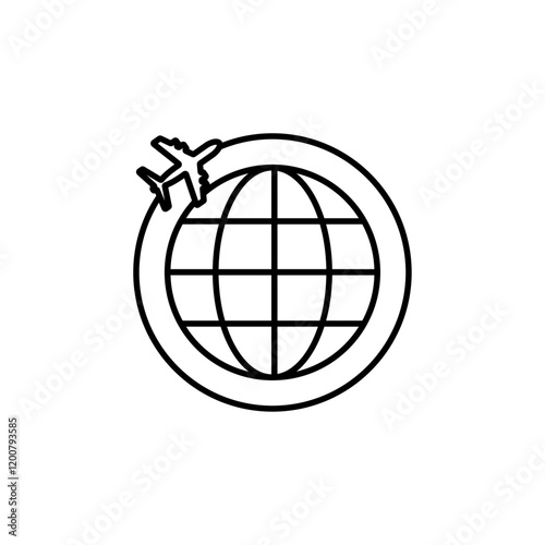 Worldwide icon Flat isolated outline sign