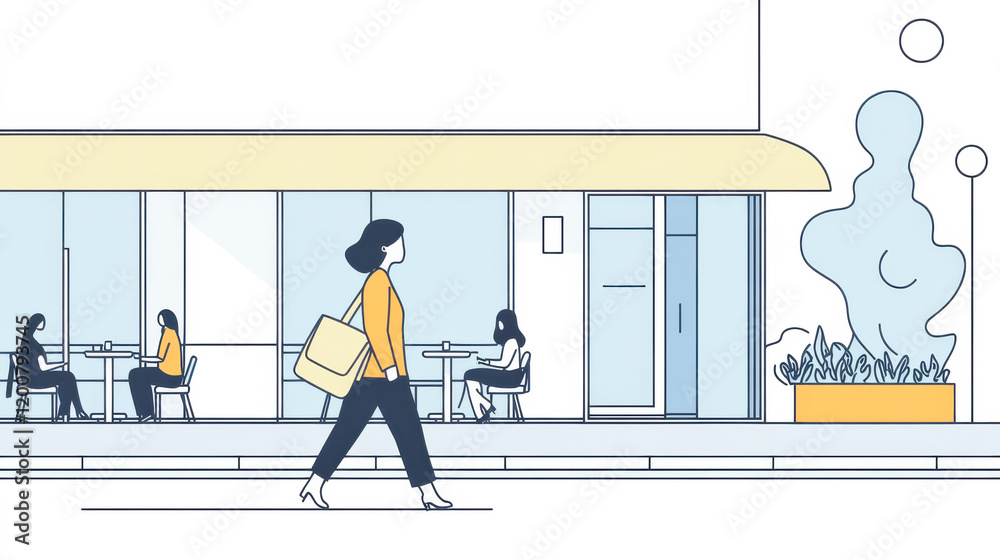 Obraz premium オフィスに通勤をするビジネスウーマン