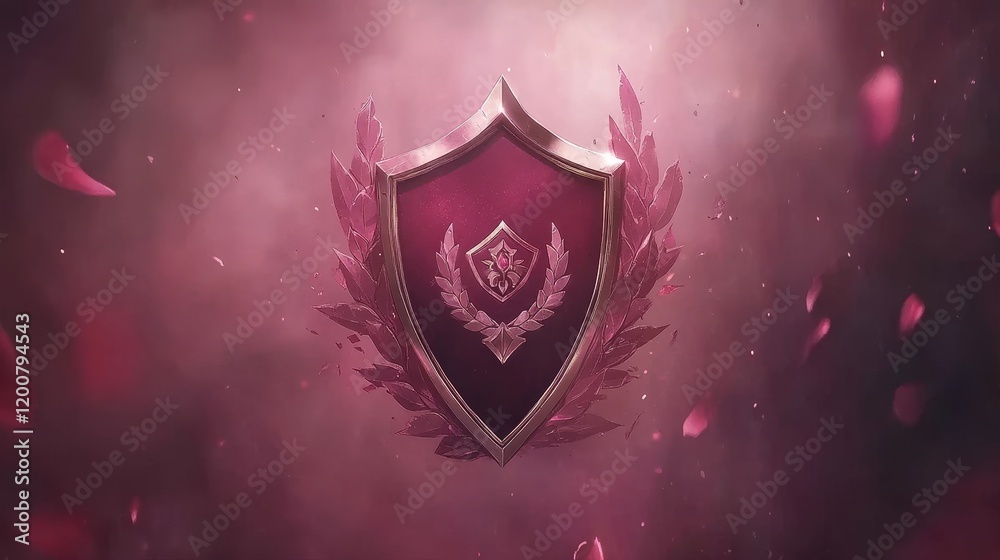 Fototapeta premium Elegant Rose Award Shield Game Achievement Emblem