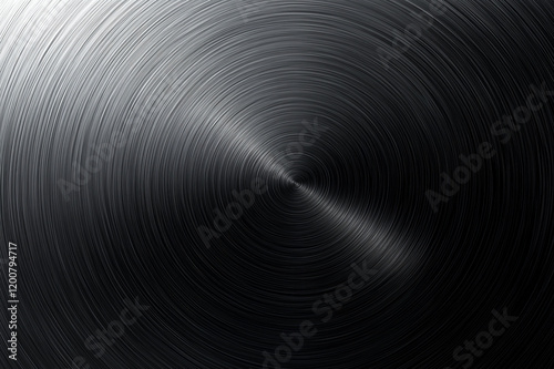 Shiny radial shape brushed metal texture. Round polished gold metallic surface background