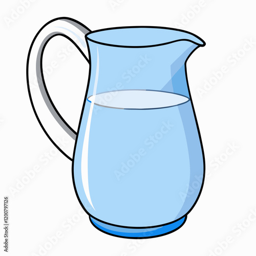 A jug of milk. Milk products. Fresh milk. Farm products  vector illustration (2)