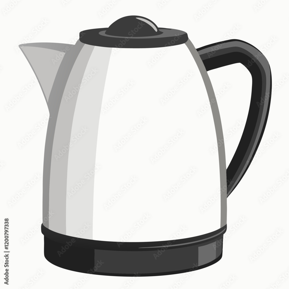 Fototapeta premium Electric kettle with handle isolated on white background vector illustration (1)