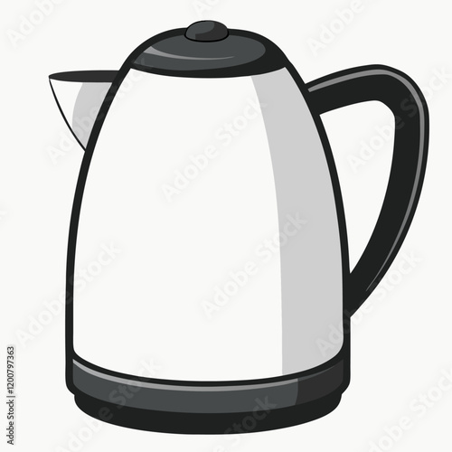 Electric kettle with handle isolated on white background  vector illustration (4)