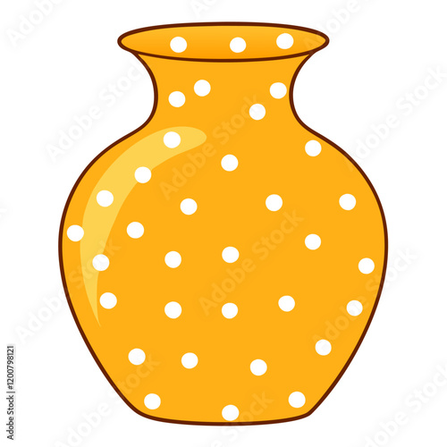 Polka Dotted Orange Vase Illustration vector (6)