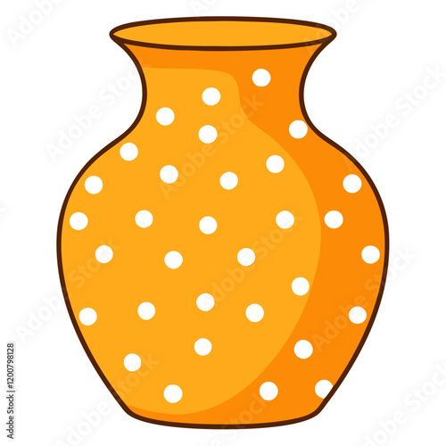 Polka Dotted Orange Vase Illustration vector (5)