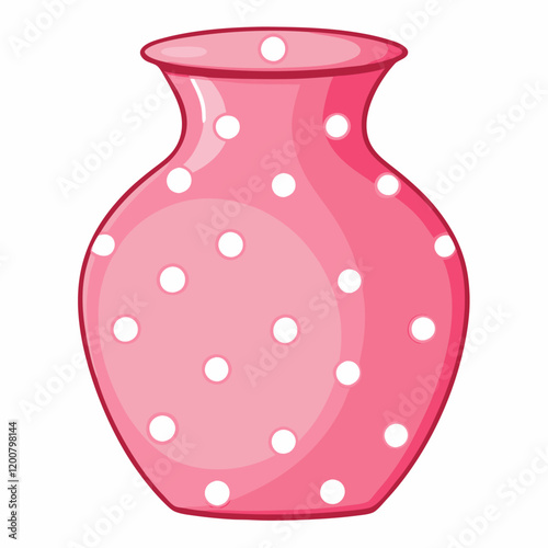 Polka Dotted Pink Vase Illustration vector (3)
