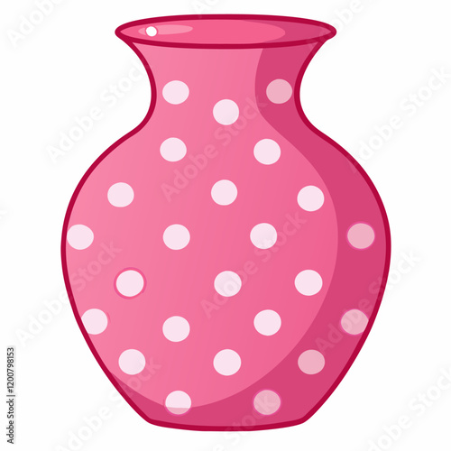 Polka Dotted Pink Vase Illustration vector (2)